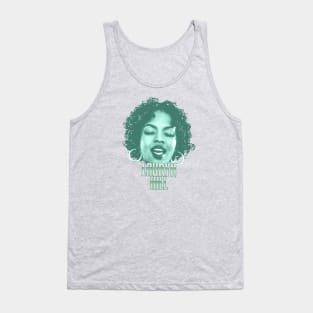 Retro Lauryn Hill Green Halftone Tank Top